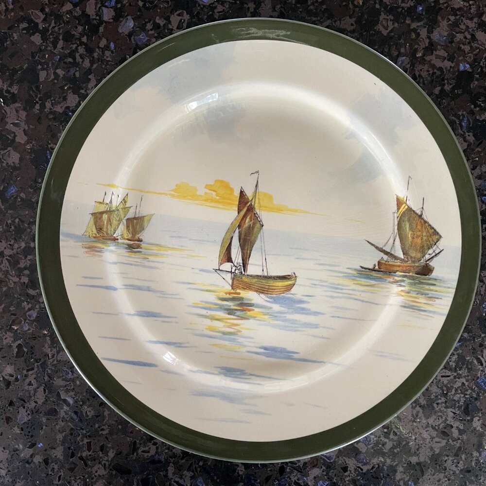 Royal Dalton England Ships D2872 Plate - In Good Condition